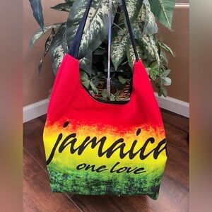 Jamaica One Love Red and Green Tote Bag